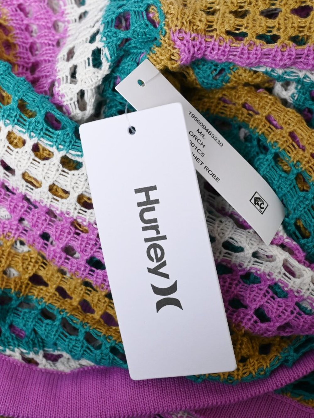Hurley Crochet Multicolor Beach Swim Kimono Cover-Up Size M/L NWTS - Picture 14 of 16